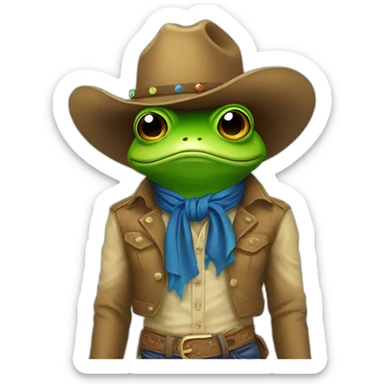 frog cowboy lgbt rainbow sticker