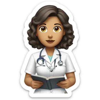Latina woman nursing student sticker