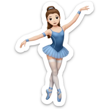 Ballet dancer in over the knee socks, leotard and long brown hair sticker