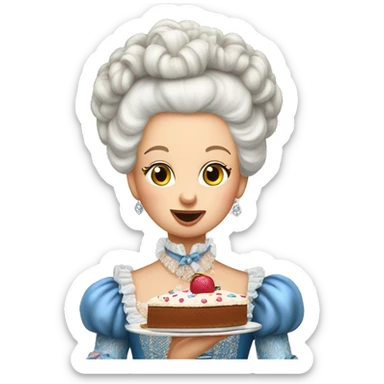 Marie Antoinette eating cake sticker