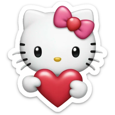 hello kitty with heart sticker