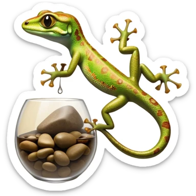 cinematic-gecko-realistic-full-body-climbing-emoji,-tiny-agile-frame-sticking-to-a-glass-surface-with-specialized-toes,-smooth-speckled-skin-in-rich-earthy-tones,-large-glistening-eyes-wide-and-watchful,-delicate-curved-tail-balancing-its-body,-tiny-mouth-hinting-at-an-adorable-smirk,-simplified-yet-realistic-focused-features,-highly-detailed,-glowing-with-a-subtle-warm-luminance sticker