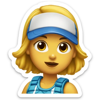 padel girl duck face and piece sticker