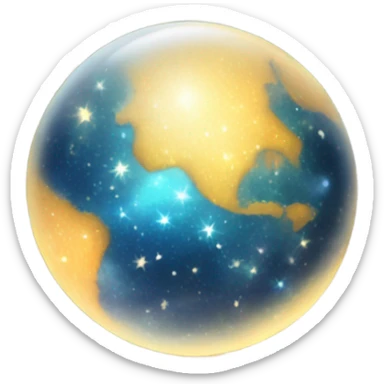 sparkling galaxy with moon and stars sticker