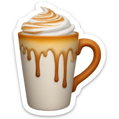 Realistic pumpkin latte sticker