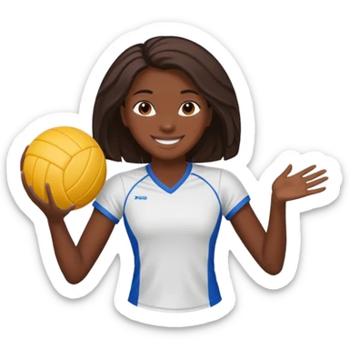 una chica morena jugando voleibol sticker