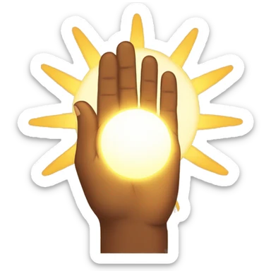 Brown skinned Praying hands with sunshine sticker