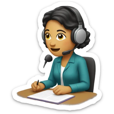 Mujer haciendo un podcast sticker