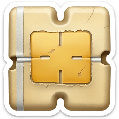 medical bandage with yellowish dirt and stains sticker