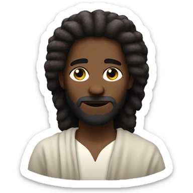 black Jesus Christ with wooly hair sticker