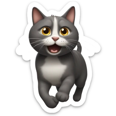 Doh chasing cat sticker