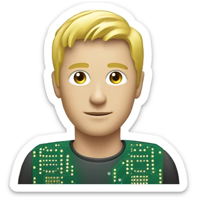 male ,Desk with pcb, european blond with classs sticker