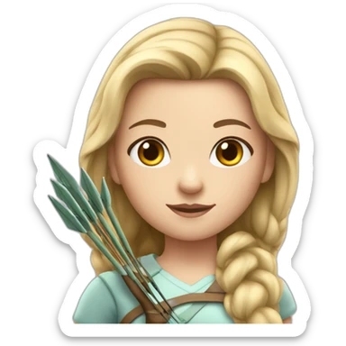 White Girl with bow and arrow  sticker
