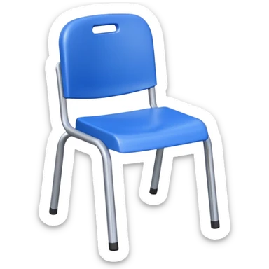 blue school plastic chair sticker