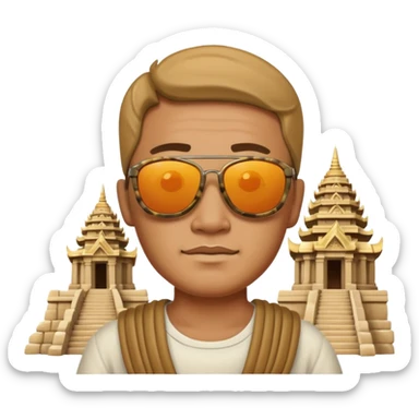thailand ancient man with sunglasses sticker