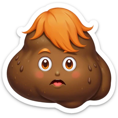 Blob of poop brown with orange with Donald Trump’s hair sticker