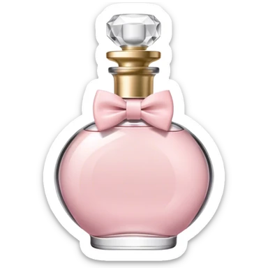 Pastel pink Perfume bottle with a white bow tie  sticker