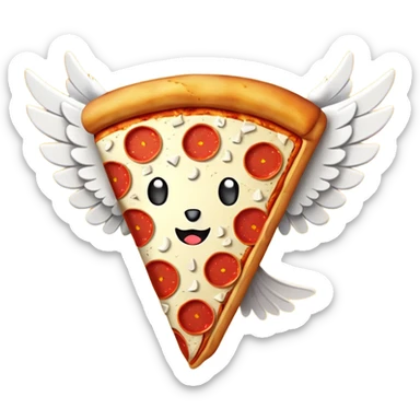 Pizza Lucky Block with white wings  sticker