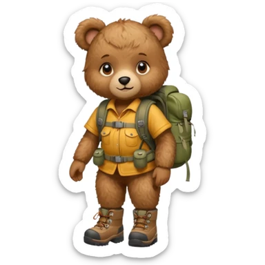 A female Teddy bear camping sticker