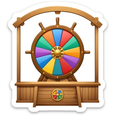 wheel of fortune, large, at booth, no ship wheel sticker