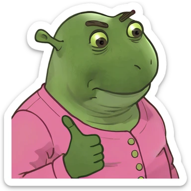 Pink shrek sticker