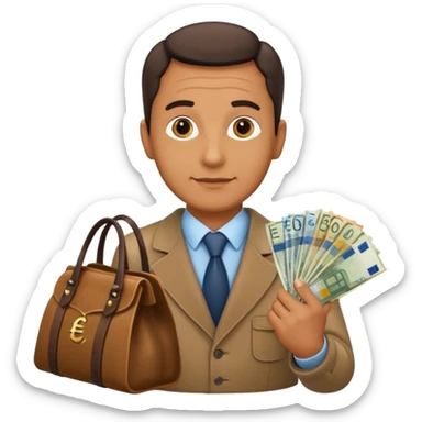 UNCLE WITH a bag of Euro MONEY sticker