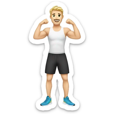 European Guy doing workout  sticker