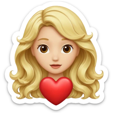 blonde heart just the hair colour not the face sticker