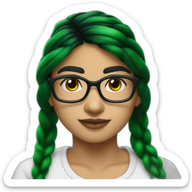 Mia Khalifa black braid white tshirt green sleeves slytherin emblem sticker