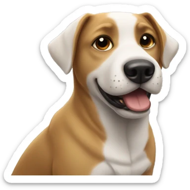 Dog on a train sticker