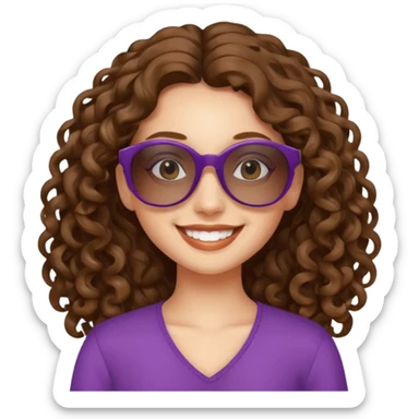 Girl with long curly hair, sunglasses sticker