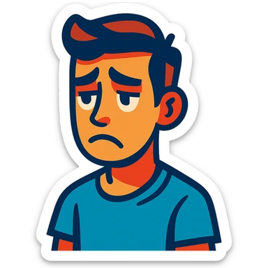 disappointed young man sticker