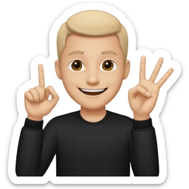 A man wear black his skin tone is beige and he does like Yoo wassup sticker