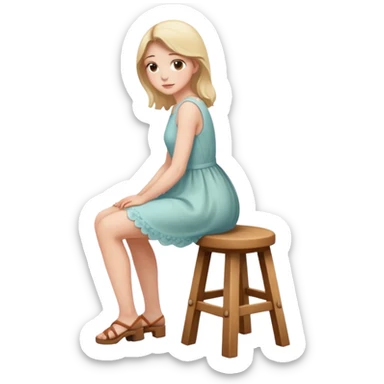 a person sitting on stool with backs turned

 sticker