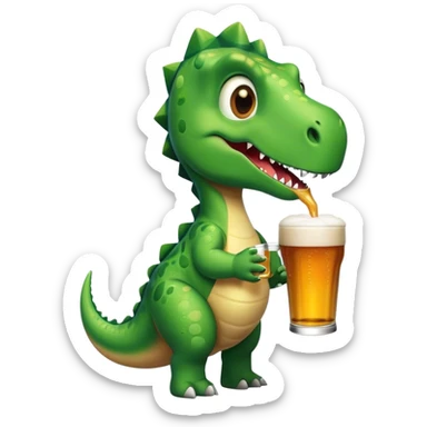 Dinosaur drinking a pint  sticker