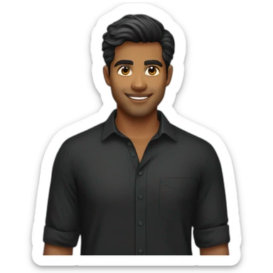 handsome 27 year old sri lankan guy in black shirt sticker