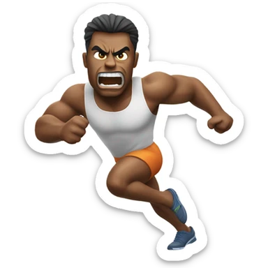 buff mad guy  runing sticker