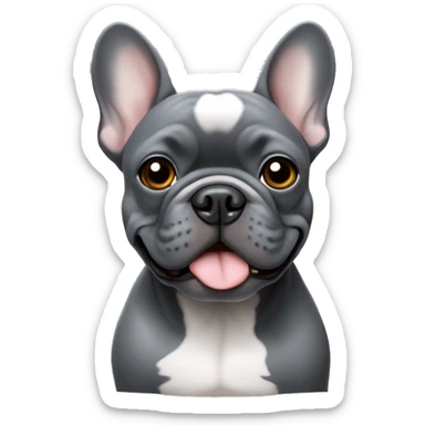 Dark grey French bulldog with light grey eyes  sticker