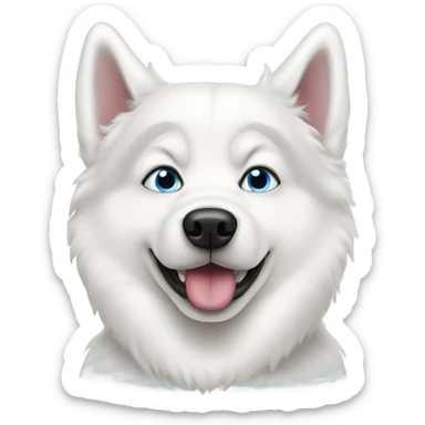 white husky dog with 2 different coloured eyes  sticker