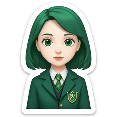 Pansy Parkinson in harry potter, wear hogwarts slytherin uniform sticker