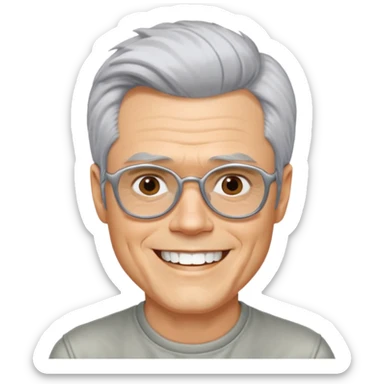 Johnny Knoxville with silver hair sticker