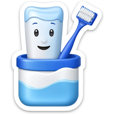 toothpaste and toothbrush sticker