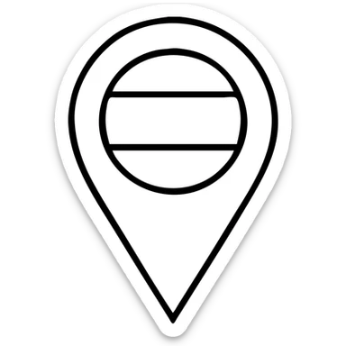 Location pin marker with Russian flag colors (white, blue, and red horizontal stripes) sticker