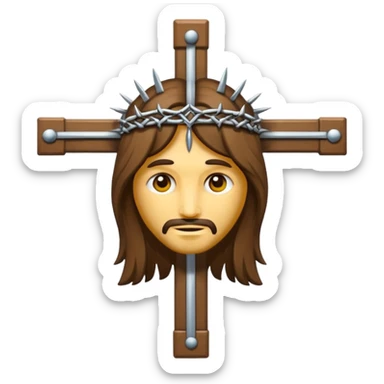 Hazme un emoji con jesuscristo en la cruz sticker