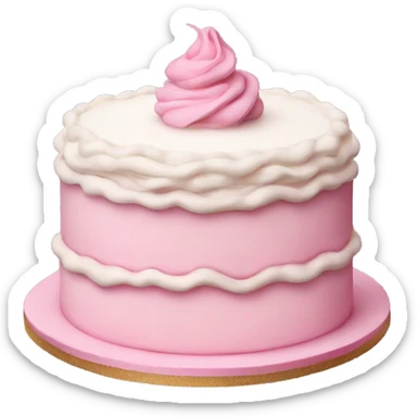baby pink multitier cake with white frosting sticker