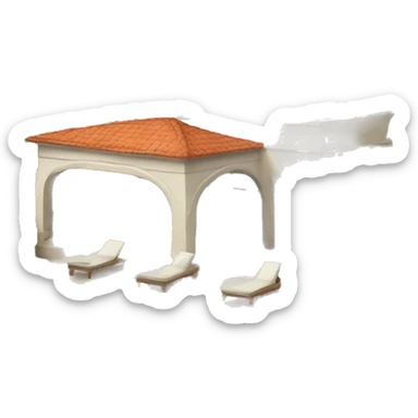 Villa with swimming pool with palms sticker