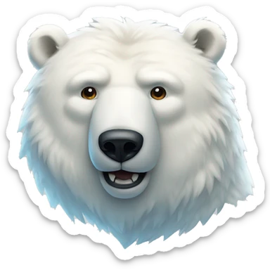 Massive fluffy polar bear  sticker