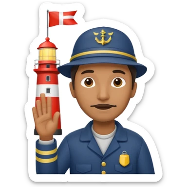 lighthouse Keeper raising signal flag sticker