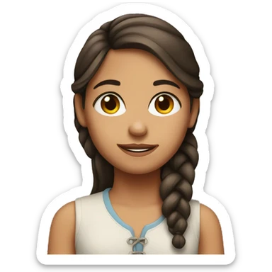 girl brunnette with peace sign sticker