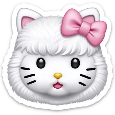 Hello Kitty applying a face mask sticker